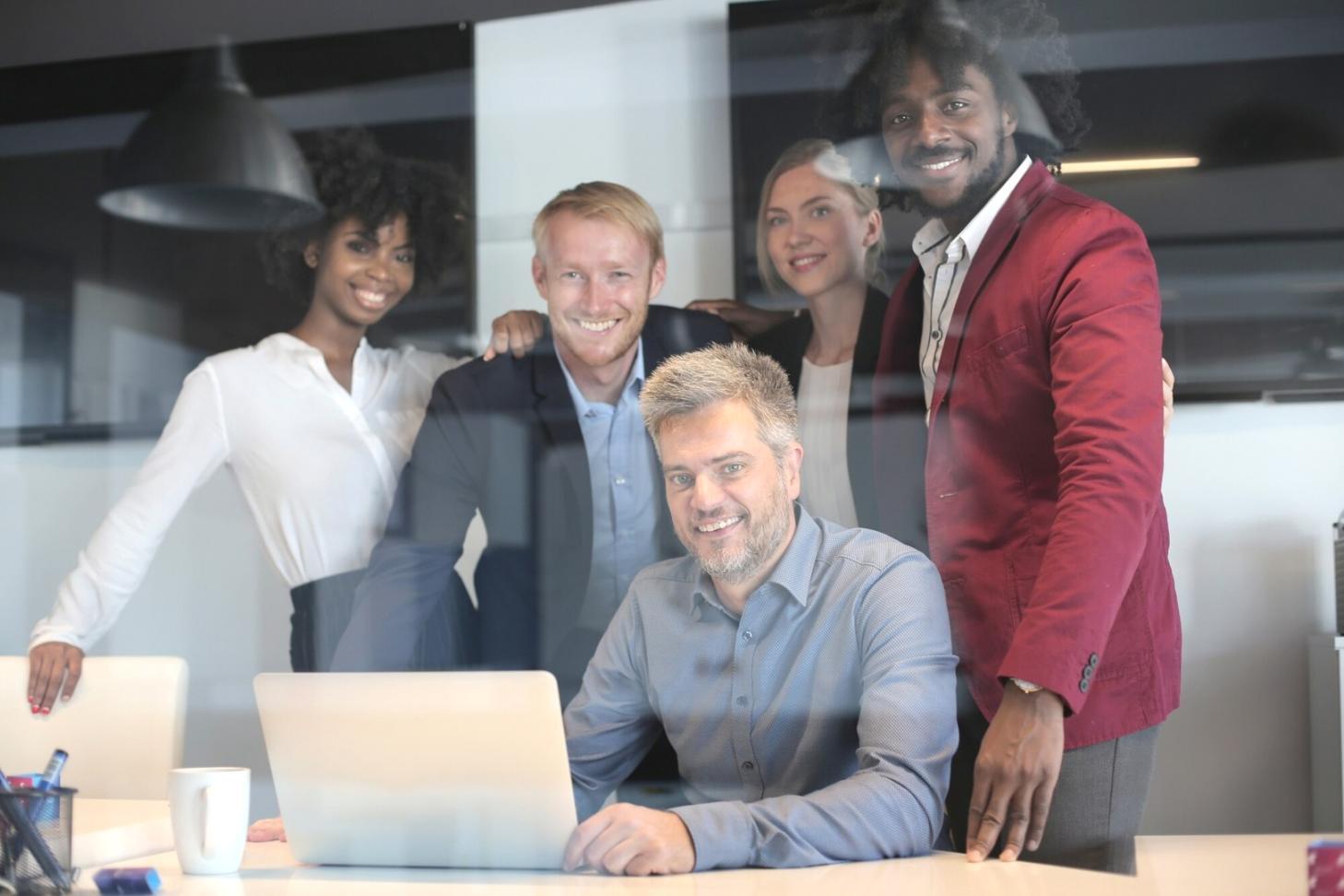 Financial professionals collaborating on budget analysis